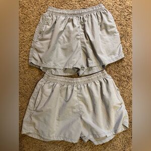 UZZI Amphibious Gear Shorts Set L Tan & Gray Swim Trunks Mesh Lining
